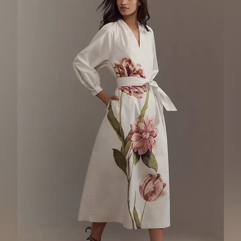 Floral Print Wrap Dress
